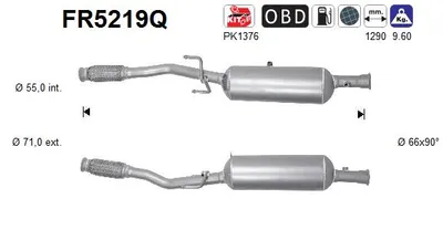 Soot/Particulate Filter, exhaust system Citroën DS3 · Peugeot 208 I · Citroën DS3 Convertible