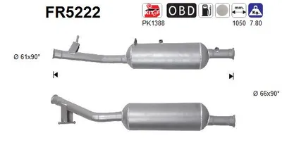Soot/Particulate Filter, exhaust system Citroën SPACETOURER Bus · Citroën JUMPY III Van · Peugeot TRAVELLER Bus