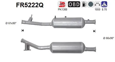 Soot/Particulate Filter, exhaust system Citroën SPACETOURER Bus · Citroën JUMPY III Van · Peugeot TRAVELLER Bus