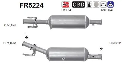 Soot/Particulate Filter, exhaust system Peugeot 508 I · Peugeot 508 SW I