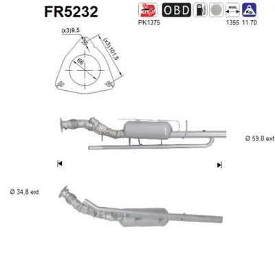 Soot/Particulate Filter, exhaust system Land Rover DISCOVERY SPORT · Land Rover RANGE ROVER EVOQUE · Land Rover RANGE ROVER EVOQUE Convertible