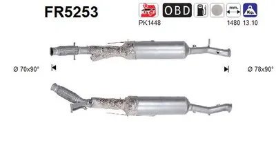 Soot/Particulate Filter, exhaust system Peugeot 3008 II SUV · Peugeot 5008 II · Peugeot 3008 Van