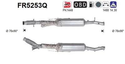 Soot/Particulate Filter, exhaust system Peugeot 3008 II SUV · Peugeot 5008 II · Peugeot 3008 Van