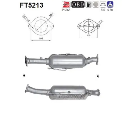 Soot/Particulate Filter, exhaust system Ford KUGA II · Ford KUGA II VAN