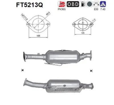 Soot/Particulate Filter, exhaust system Ford KUGA II · Ford KUGA II VAN