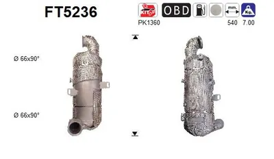 Soot/Particulate Filter, exhaust system Ds DS 7 Crossback · Peugeot 308 II · Peugeot 308 SW II