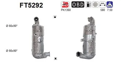 Soot/Particulate Filter, exhaust system Citroën SPACETOURER Bus · Toyota PROACE VERSO Bus · Citroën JUMPY III Bus