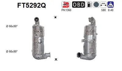 Soot/Particulate Filter, exhaust system Citroën SPACETOURER Bus · Toyota PROACE VERSO Bus · Citroën JUMPY III Bus