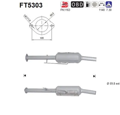 Soot/Particulate Filter, exhaust system Ford FOCUS III Saloon · Ford FOCUS III · Ford FOCUS III Turnier