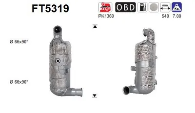 Soot/Particulate Filter, exhaust system Ds DS 7 Crossback · Peugeot 3008 II SUV · Peugeot 5008 II