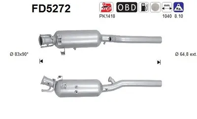 Soot/Particulate Filter, exhaust system Mercedes-Benz GLA-CLASS · Mercedes-Benz A-CLASS · Mercedes-Benz CLA Coupe