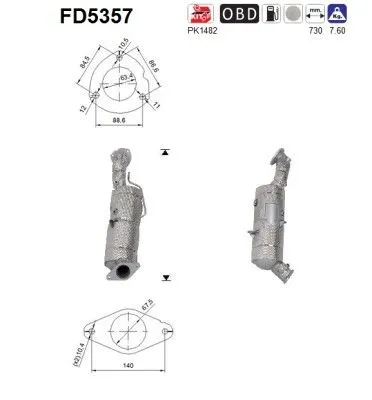 Soot/Particulate Filter, exhaust system Ford RANGER