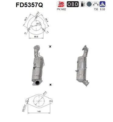 Soot/Particulate Filter, exhaust system Ford RANGER