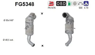 Soot/Particulate Filter, exhaust system Jeep RENEGADE SUV · Fiat 500X · Fiat TIPO Estate