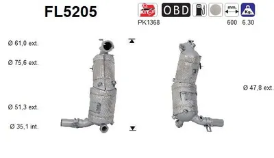 Soot/Particulate Filter, exhaust system Fiat FIORINO Box Body/MPV · Fiat QUBO · Fiat PUNTO Hatchback Van