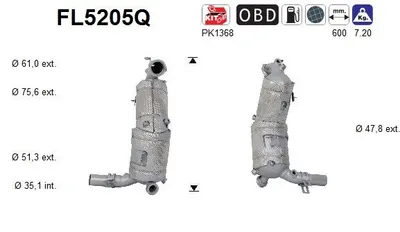 Soot/Particulate Filter, exhaust system Fiat FIORINO Box Body/MPV · Fiat QUBO · Fiat PUNTO Hatchback Van