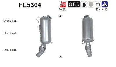 Soot/Particulate Filter, exhaust system Bmw 1