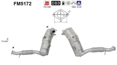 Soot/Particulate Filter, exhaust system Ford TRANSIT CUSTOM V362 Van · Ford TRANSIT CUSTOM V362 Bus · Ford TOURNEO CUSTOM V362 Bus