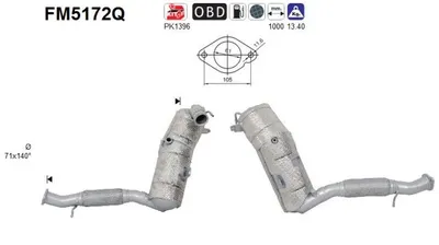 Soot/Particulate Filter, exhaust system Ford TRANSIT CUSTOM V362 Van · Ford TRANSIT CUSTOM V362 Bus · Ford TOURNEO CUSTOM V362 Bus