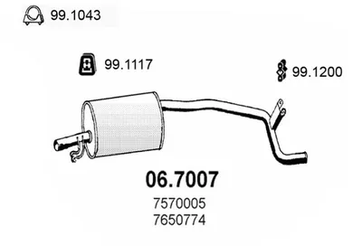Rear Muffler Fiat PANDA · Fiat PANDA Hatchback Van · Lancia Y10