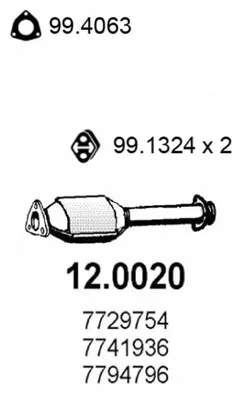 Catalytic Converter Fiat TEMPRA · Fiat TEMPRA S.W. · Fiat TIPO