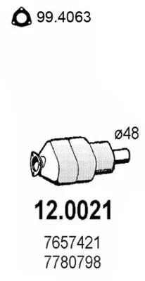 Catalytic Converter Fiat TEMPRA · Fiat TEMPRA S.W. · Fiat TIPO