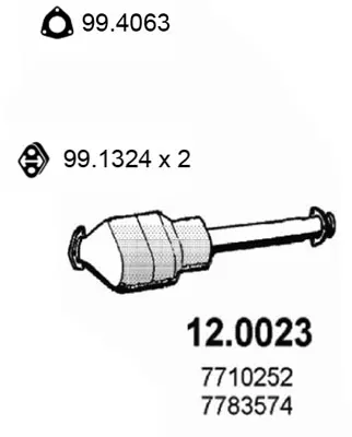 Catalytic Converter Fiat TIPO · Fiat COUPE · Lancia DEDRA