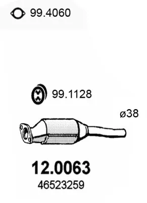 Catalytic Converter Fiat SEICENTO / 600 · Fiat SEICENTO / 600 Hatchback Van