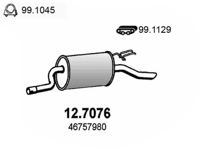 Rear Muffler Fiat PUNTO · Fiat PUNTO Hatchback Van