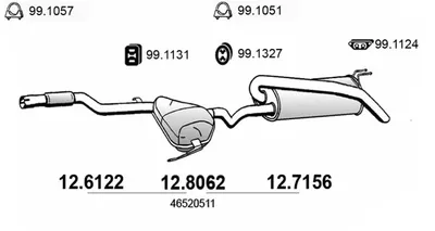 Centre/Rear Muffler Fiat BRAVA · Fiat BRAVO I