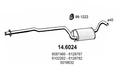 Centre Muffler Ford ESCORT III · Ford ESCORT III Turnier