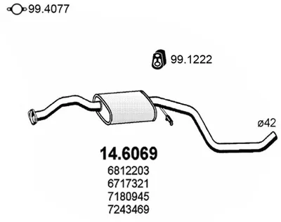 Centre Muffler Ford ESCORT V · Ford ESCORT V Turnier · Ford ESCORT V Saloon