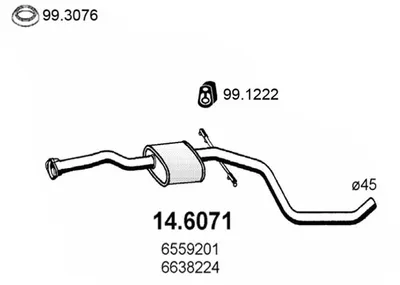 Centre Muffler Ford ESCORT V · Ford ESCORT V Turnier · Ford ORION III