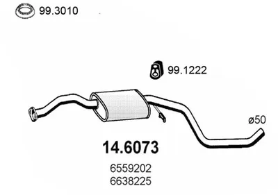 Centre Muffler Ford ESCORT V · Ford ESCORT V Turnier · Ford ORION III