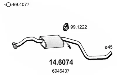 Centre Muffler Ford ESCORT V · Ford ESCORT V Saloon · Ford ORION III