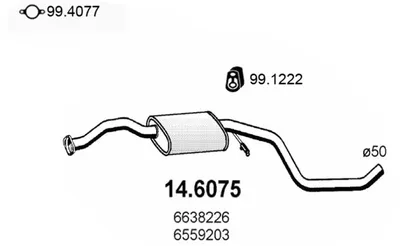 Centre Muffler Ford ESCORT V · Ford ESCORT V Turnier · Ford ORION III