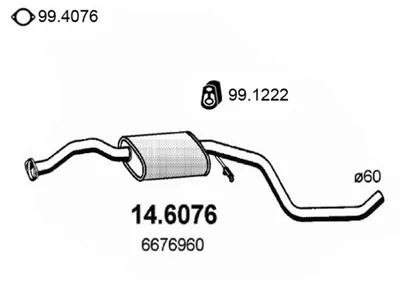Centre Muffler Ford ESCORT V · Ford ESCORT V Turnier · Ford ESCORT V Saloon