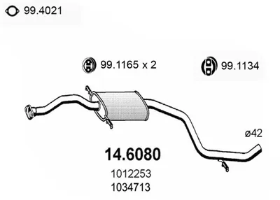 Centre Muffler Ford ESCORT VI · Ford ESCORT VI Turnier