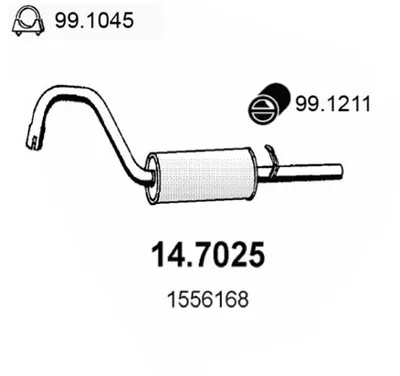 Rear Muffler Ford ESCORT II
