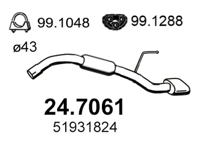 Rear Muffler Lancia YPSILON