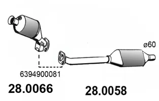 Catalytic Converter Daihatsu SIRION · Mercedes-Benz VIANO · Mercedes-Benz VITO Bus