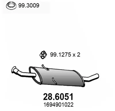 Centre Muffler Mercedes-Benz B-CLASS Sports Tourer
