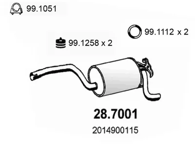 Rear Muffler Mercedes-Benz 190