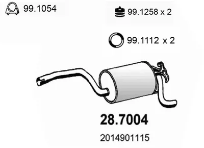 Rear Muffler Mercedes-Benz 190