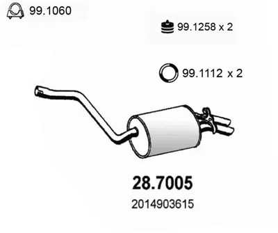 Rear Muffler Mercedes-Benz 190