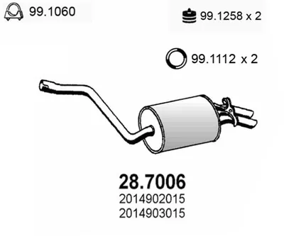 Rear Muffler Mercedes-Benz 190
