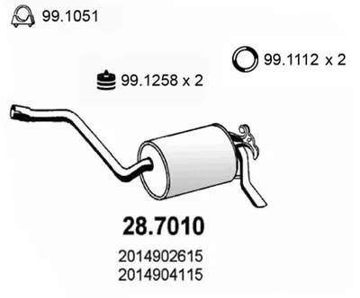 Rear Muffler Mercedes-Benz 190