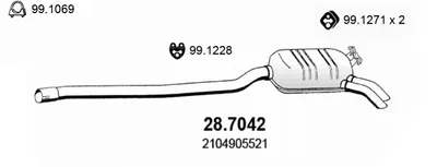 Rear Muffler Mercedes-Benz E-CLASS