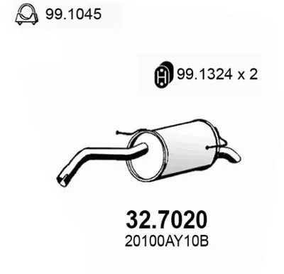 Rear Muffler Nissan MICRA III · Nissan NOTE