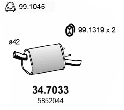 Rear Muffler Opel CORSA B · Vauxhall CORSA Mk I